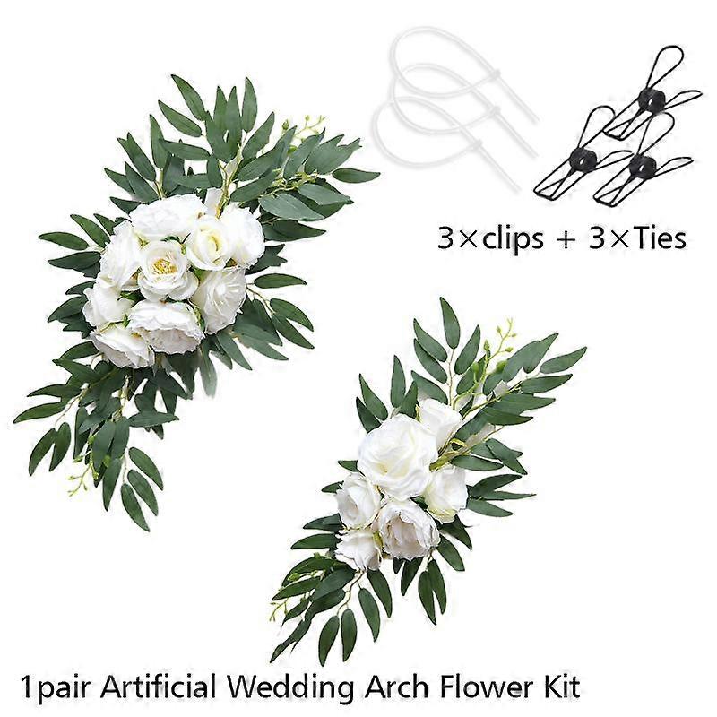 1Pair Simulated Garland Artificial Wedding Arch Flower Kit Eucalyptus Garland Drapes