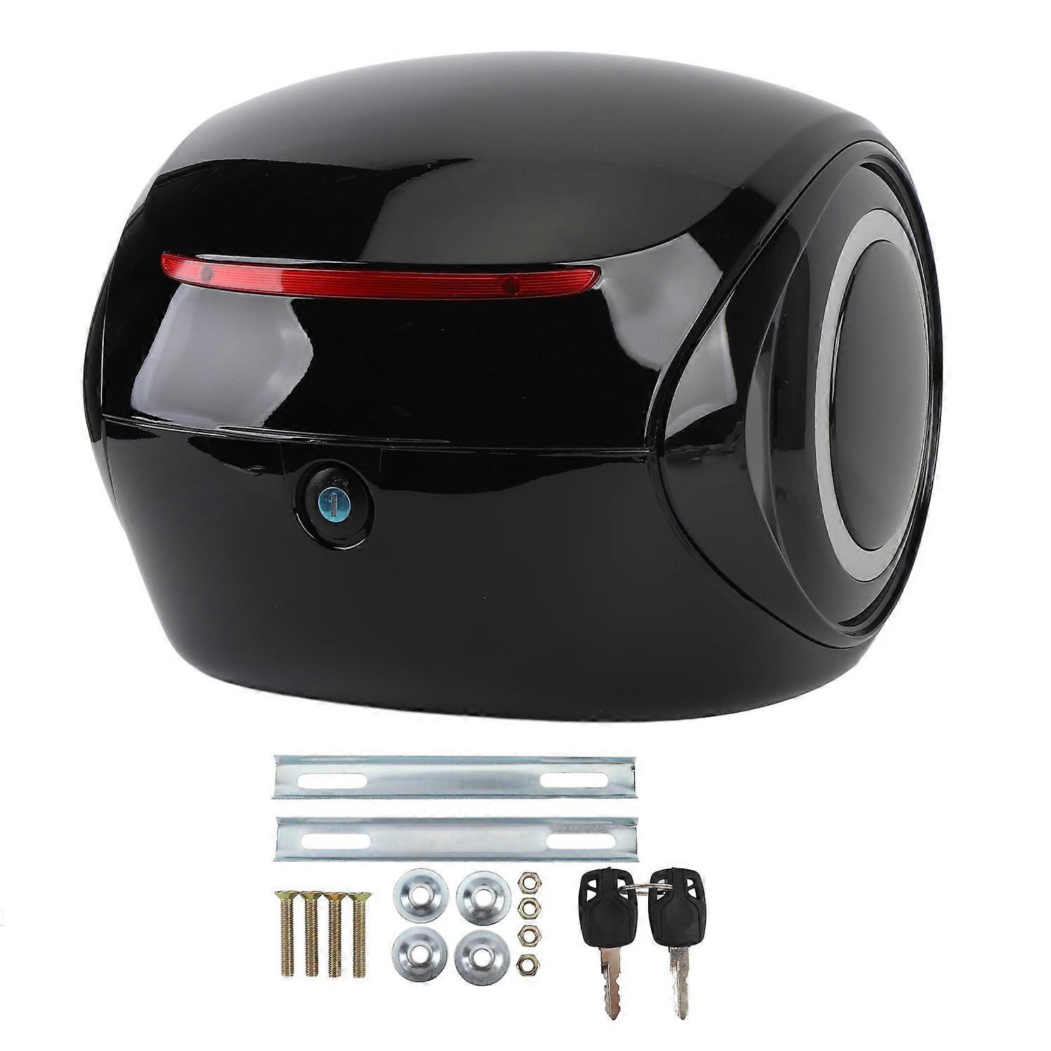 32L Motorcycle Top Case ABS Sporty Style Water Resistant Dust Proof Portable Trunk Top Box for Elect