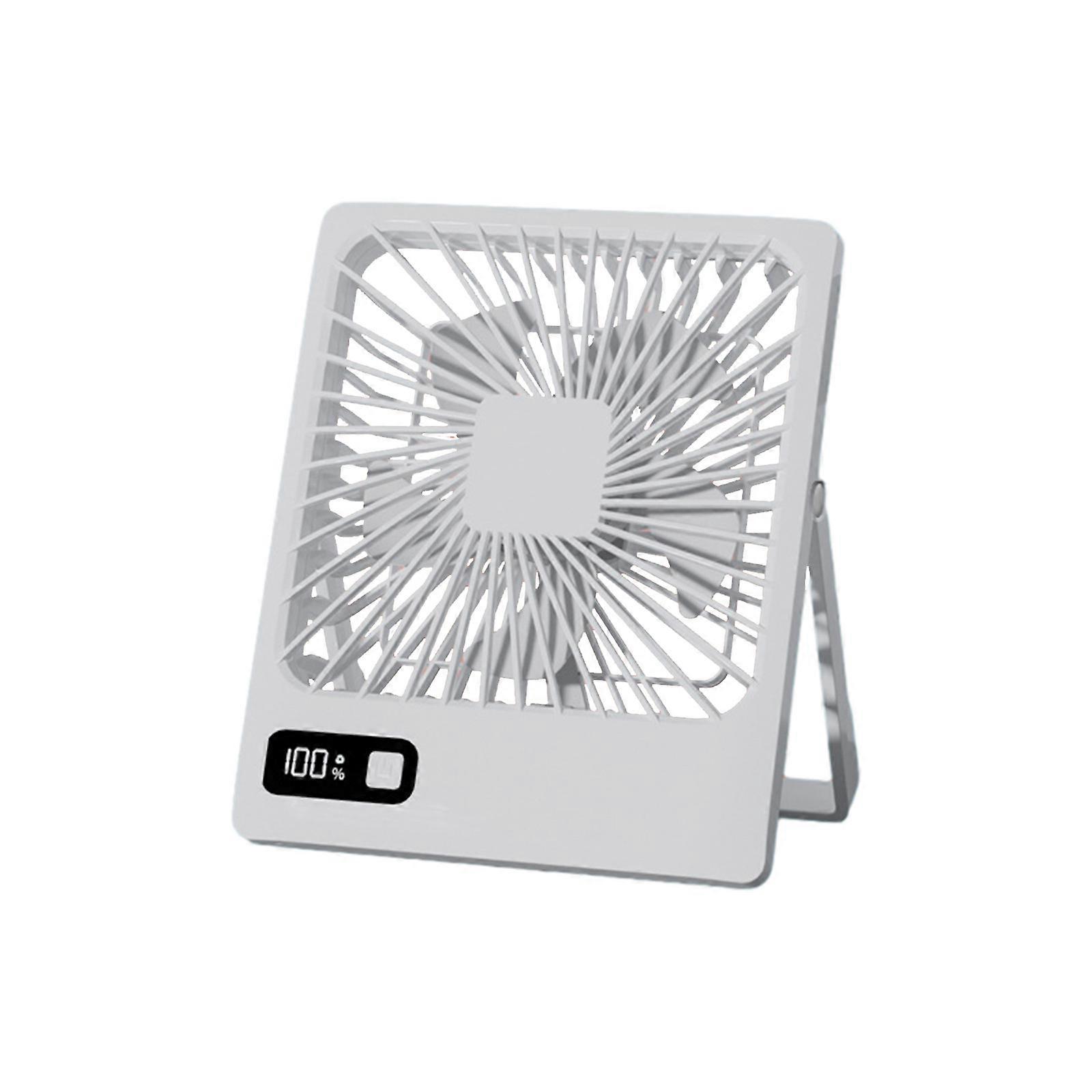 LED Digital Display Battery Rechargeable Table Fan 180 Degree Foldable Portable Fan 5 Adjustable Suitable For Home Office Travel Outdoor Use Mini