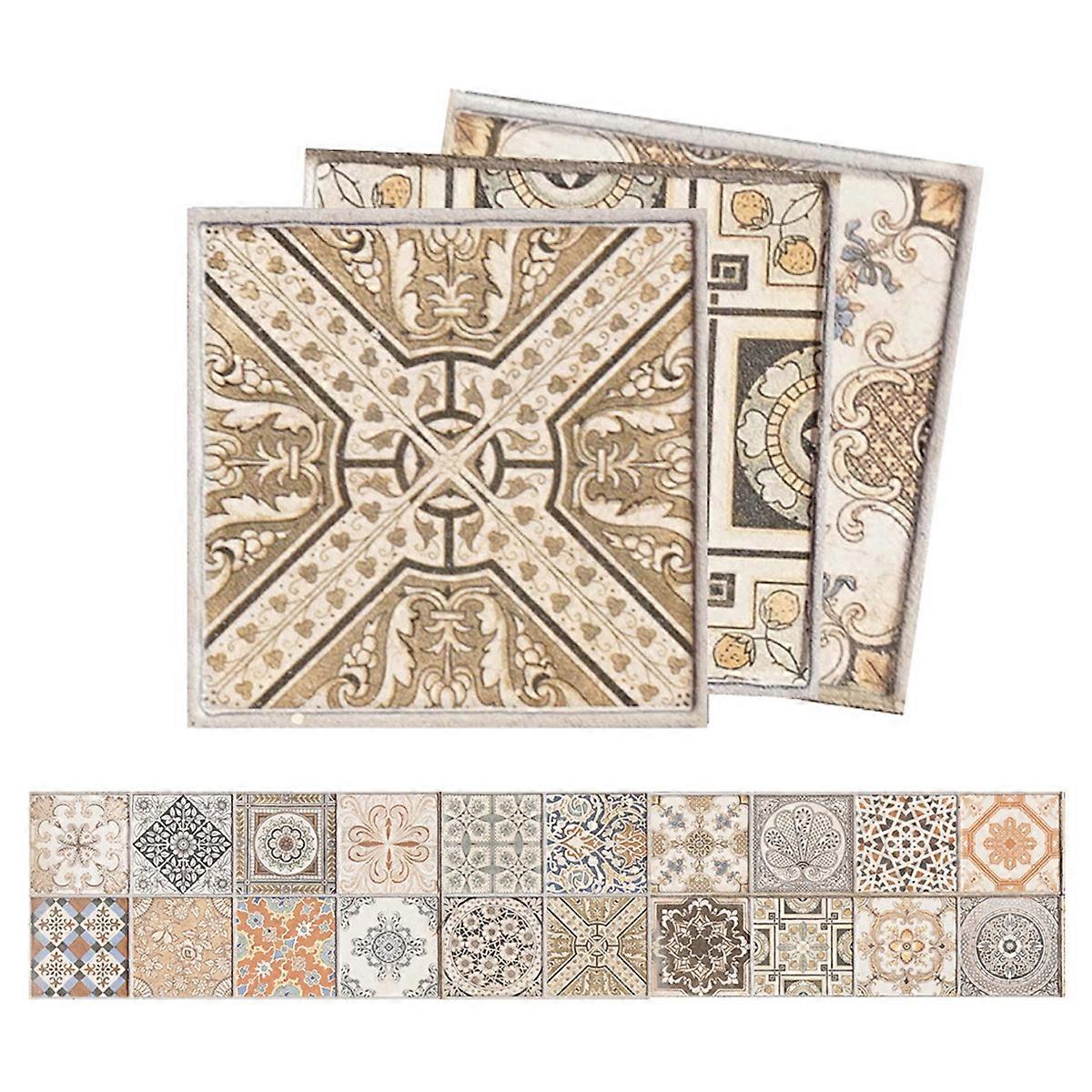 Home Decor Peel And Stick, Simulation Color Accent Wall Tile For Easy Installation, Durable PVC Material With Retro Design, Waterproof Durability And