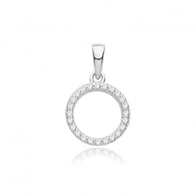 Acotis Silver Pendant Rhodium Plated Zirconia Circle G61119