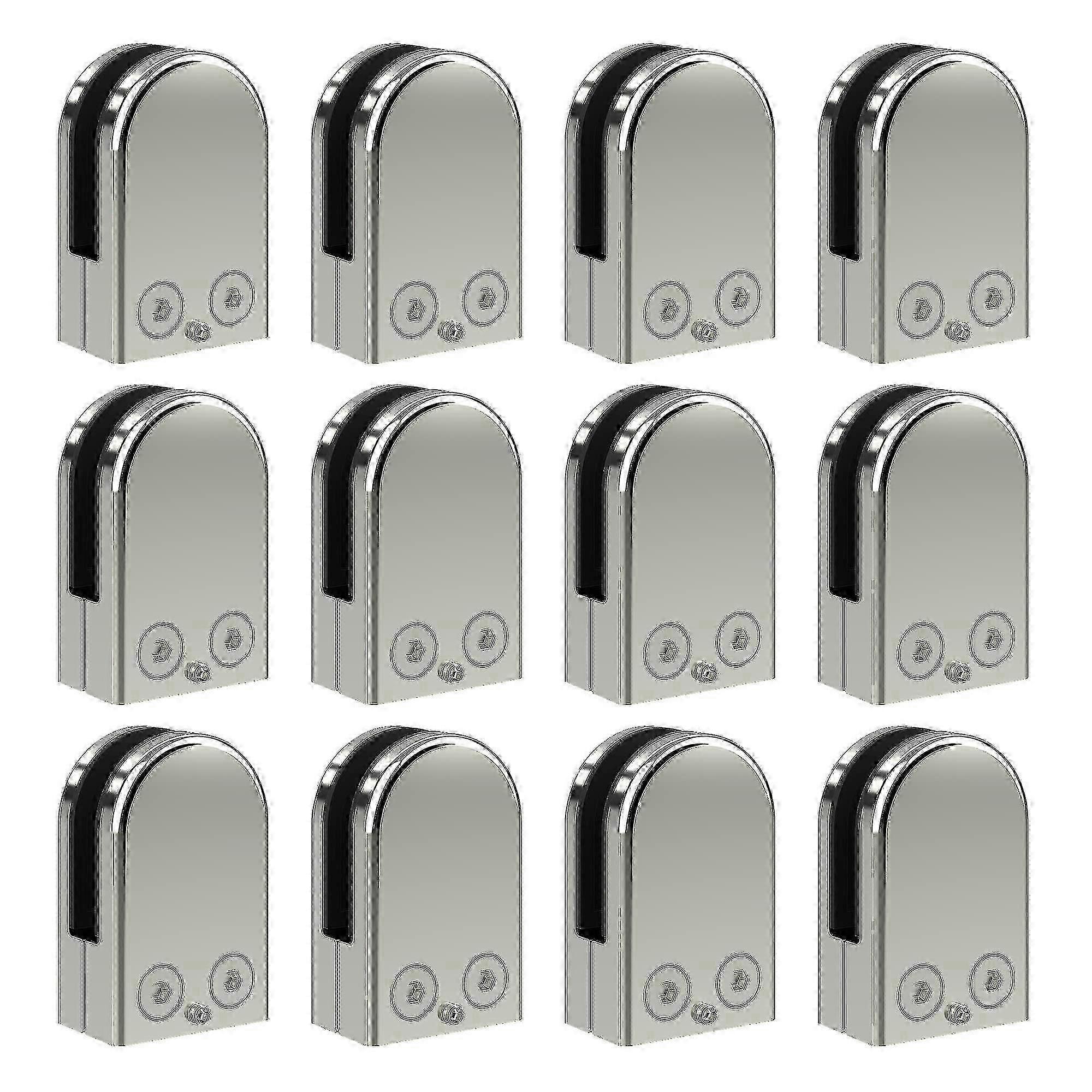 304 rozsdamentes acél üvegbilincs (6-12mm) - 4/12 db-os csomag ablak- és lépcsőkorlátokhoz