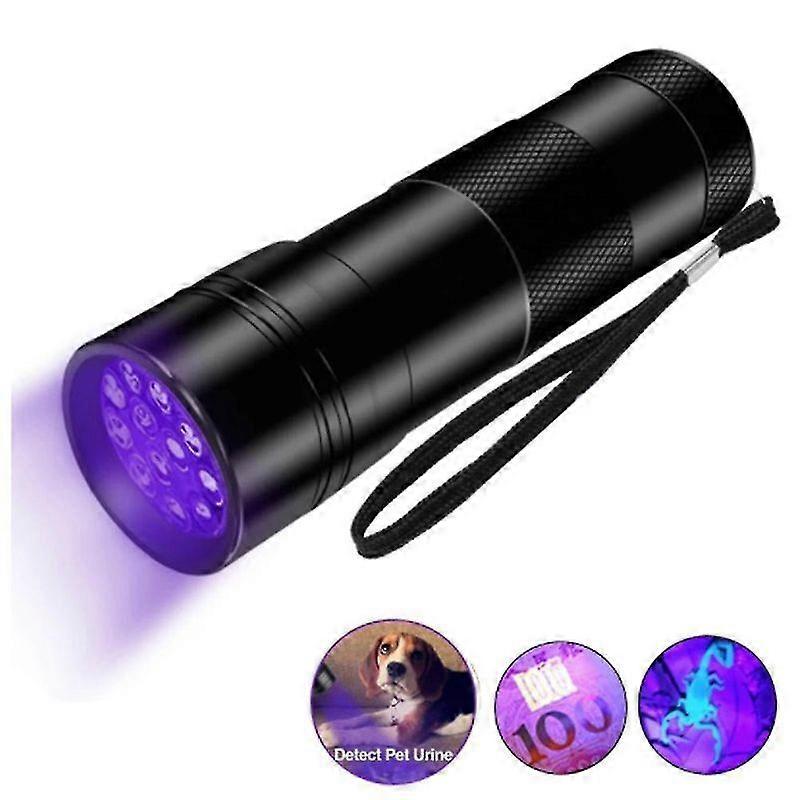 12 Led Cash Checker Uv Ultra Violet Flashlight Portable Mini Aluminum Torch Scorpion Hunting Light