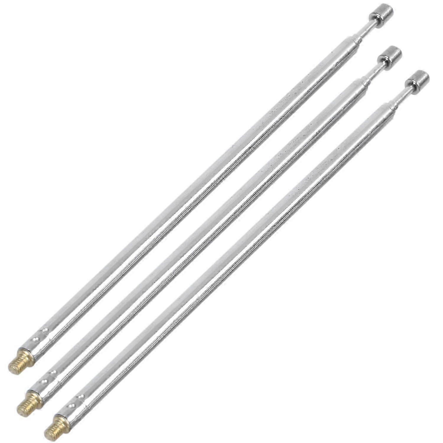 Telescopic antennas 3 x 43.5cm length 4 sections RC remote controls silver