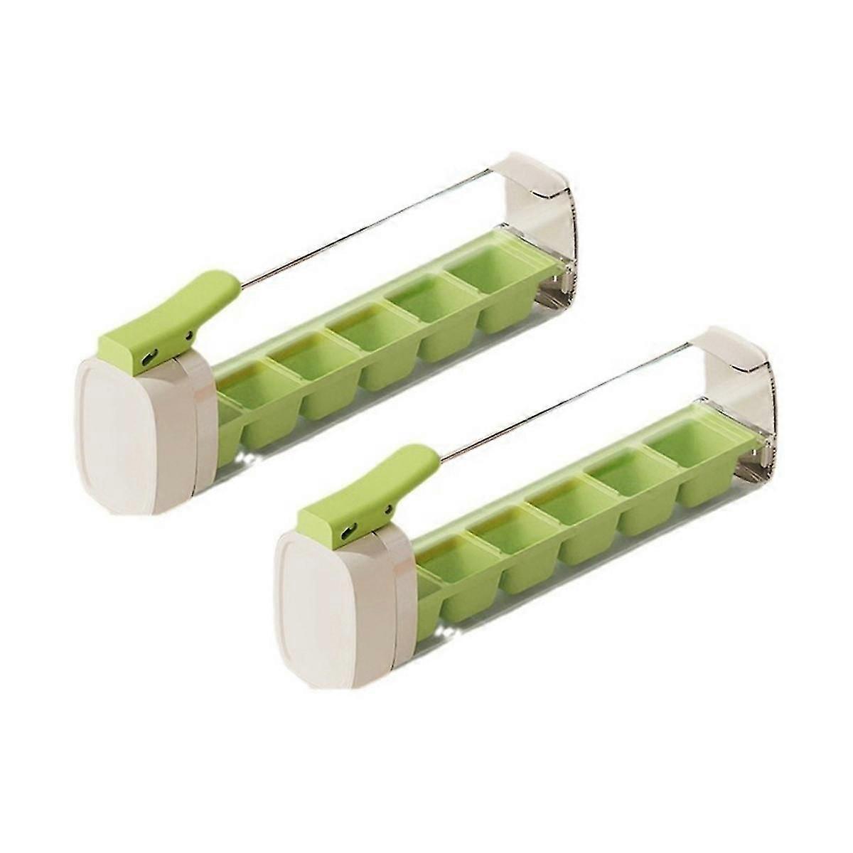 Easy Press Ice Cube Tray with Handle - Whiskey Cocktail Ice Mold Box