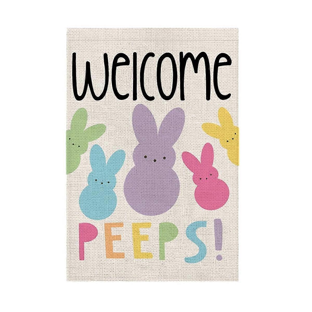 Welcome Easter Garden Flag Double Sided Vertical Bunny Banners