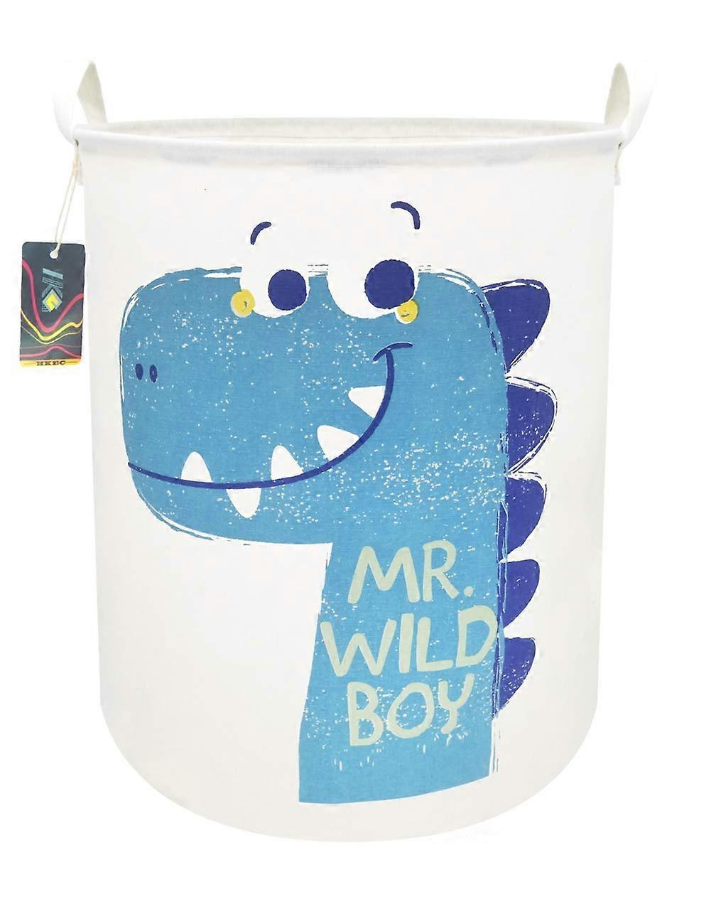 19.7" Dinosaur Laundry Basket Waterproof Baby Clothes Hamper With Handles Collapsible Nursery Hamper Toy Storage Bin