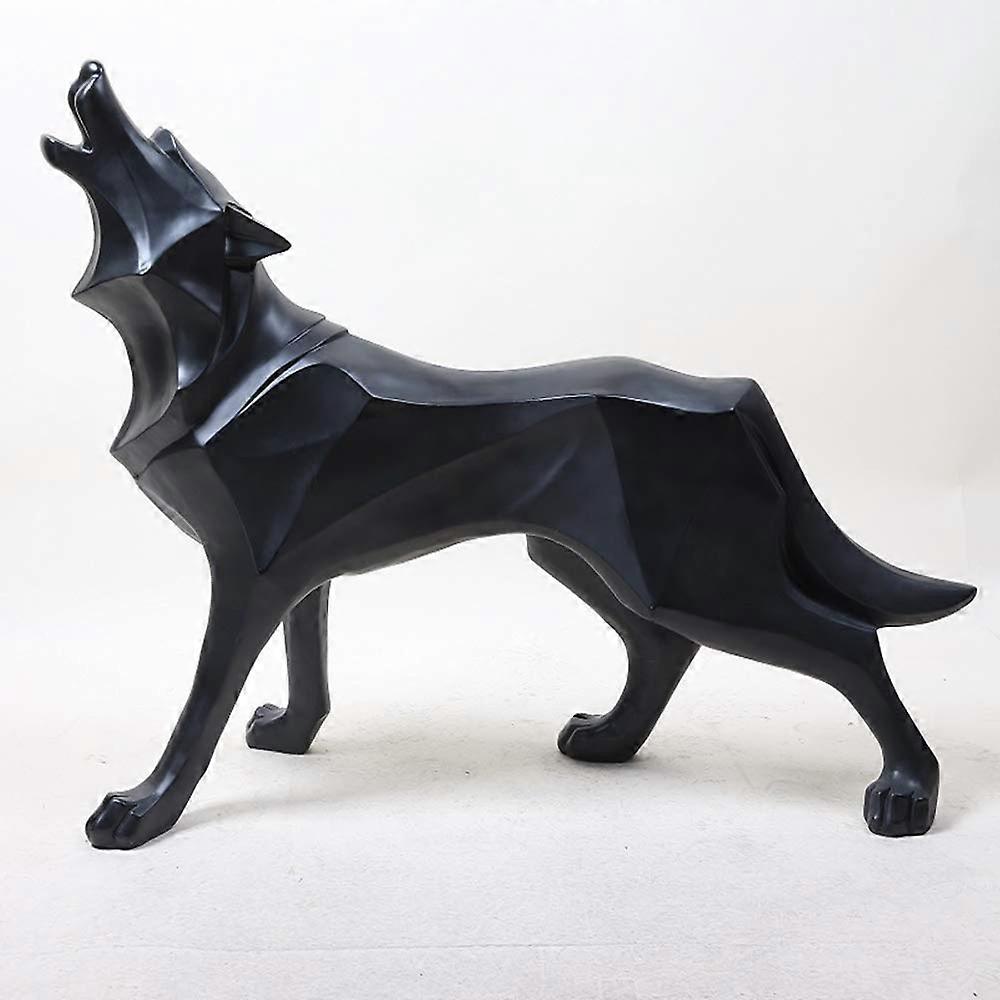 Resin Wolf Statue Abstract Creative Geometric Home Decoration