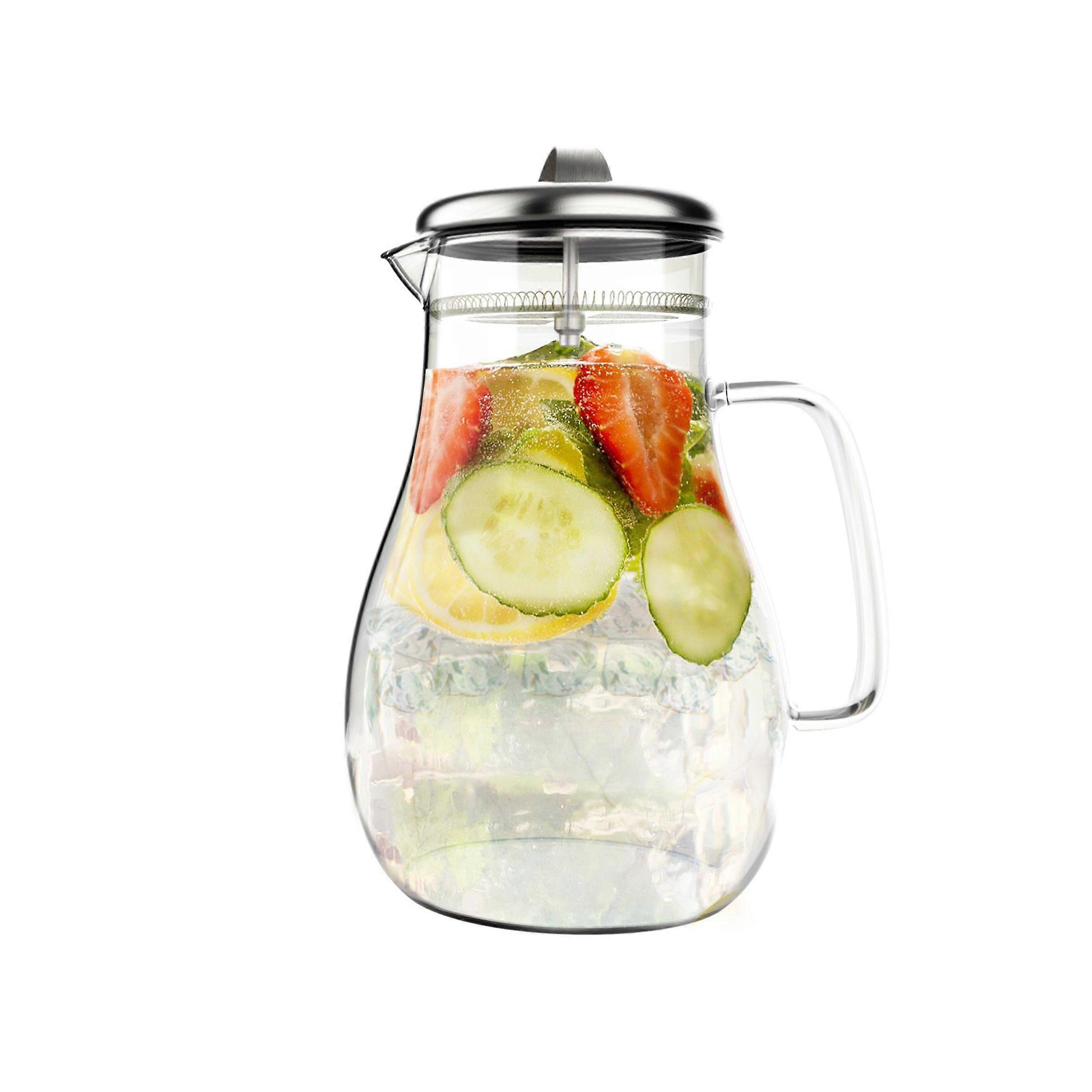 Heat Resistant Glass Pitcher For Water 64 Oz Kitchen Countertop Pitcher