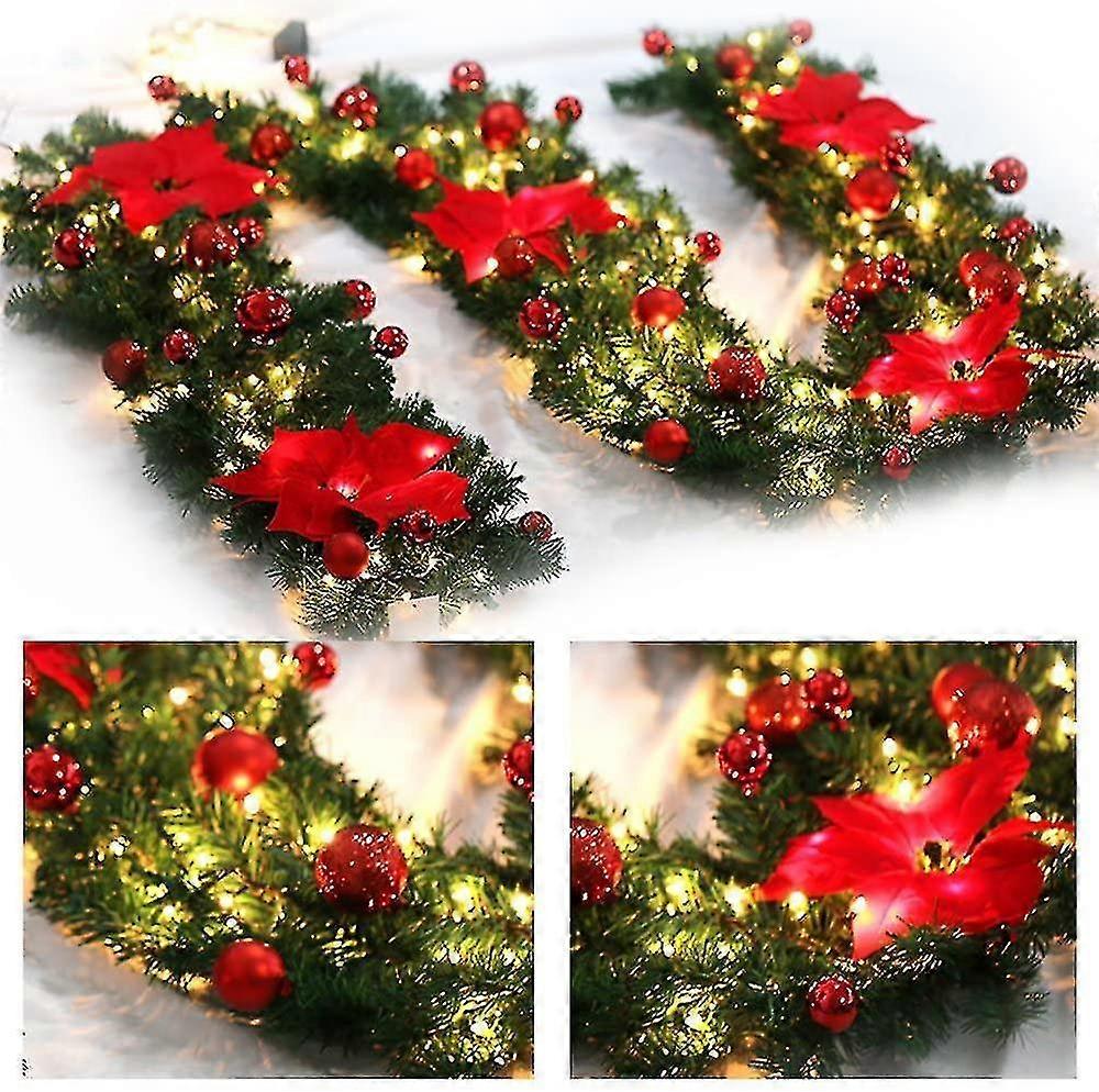 Christmas Wreath String Lights, 1 Piece, Red Green