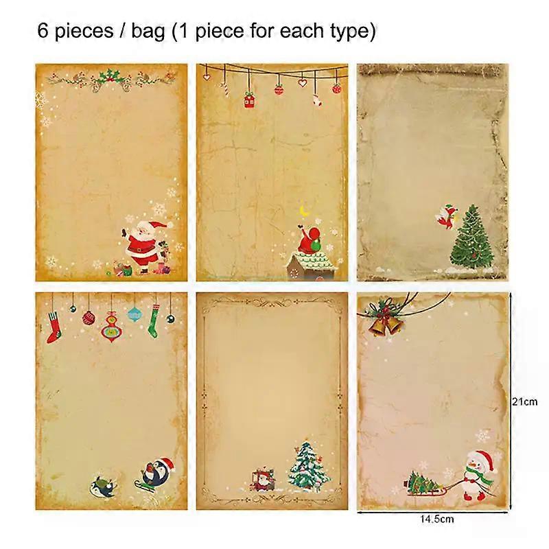 ヴィンテージクリスマスクラフトレターサンタクロース雪だるまギフト封筒レターパッドクリスマスパーティーDIY招待グリーティングカード装飾ノエル