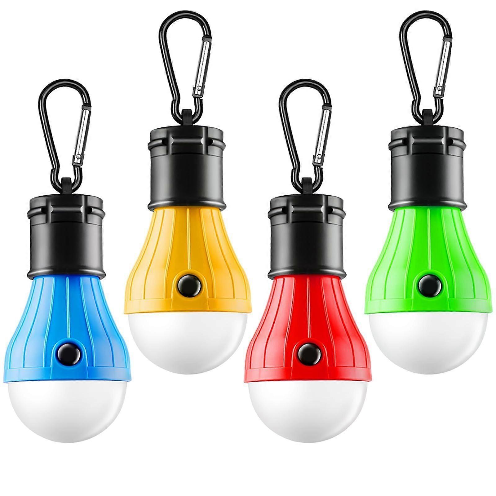 Tent Lamp LED Lights Clip Set of 4 for Hurricane Emergency, Portable Waterproof, Battery Operated, Bright Lighting Solutions