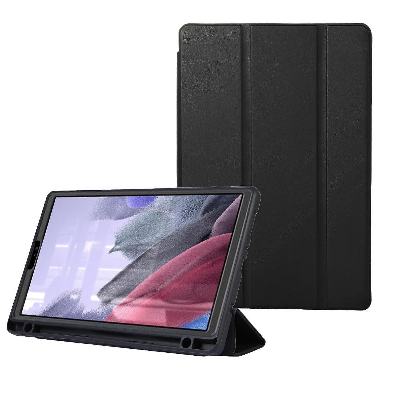 For Samsung Galaxy Tab A7 Lite Solid Color 3-folding Leather Tablet Case