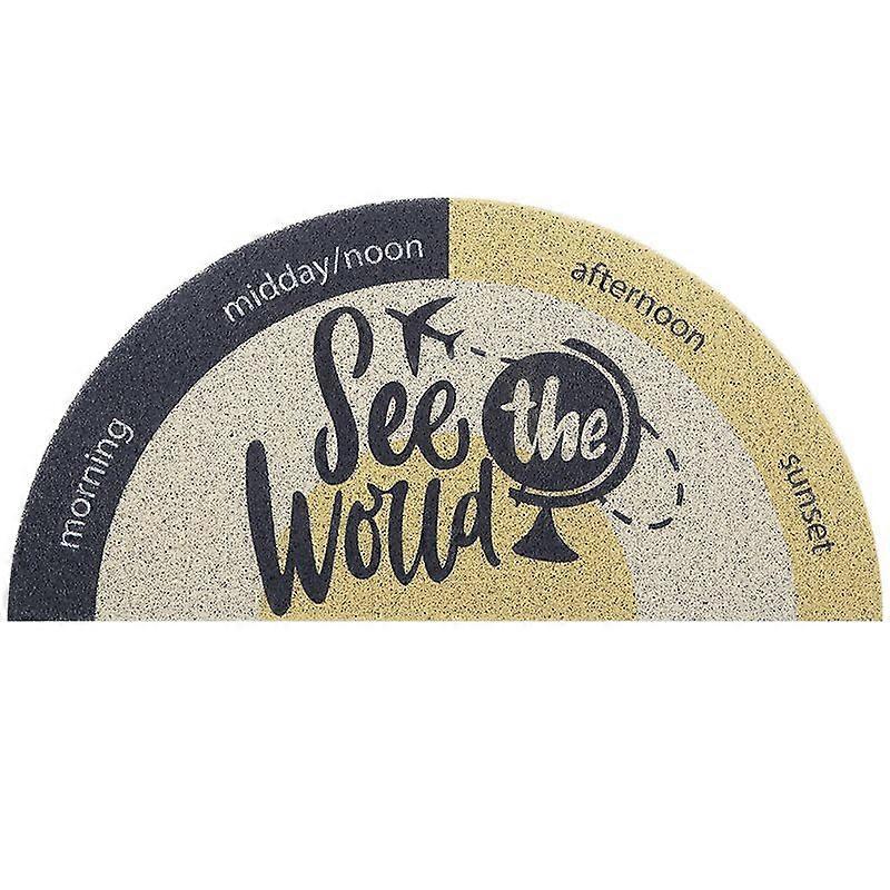 Semicircular High Elastic Metal Buckle Doormat, Wear-Resistant, Friction-Resistant Non-Slip Mat at the Household Entrance Door, 45*90cm, A04