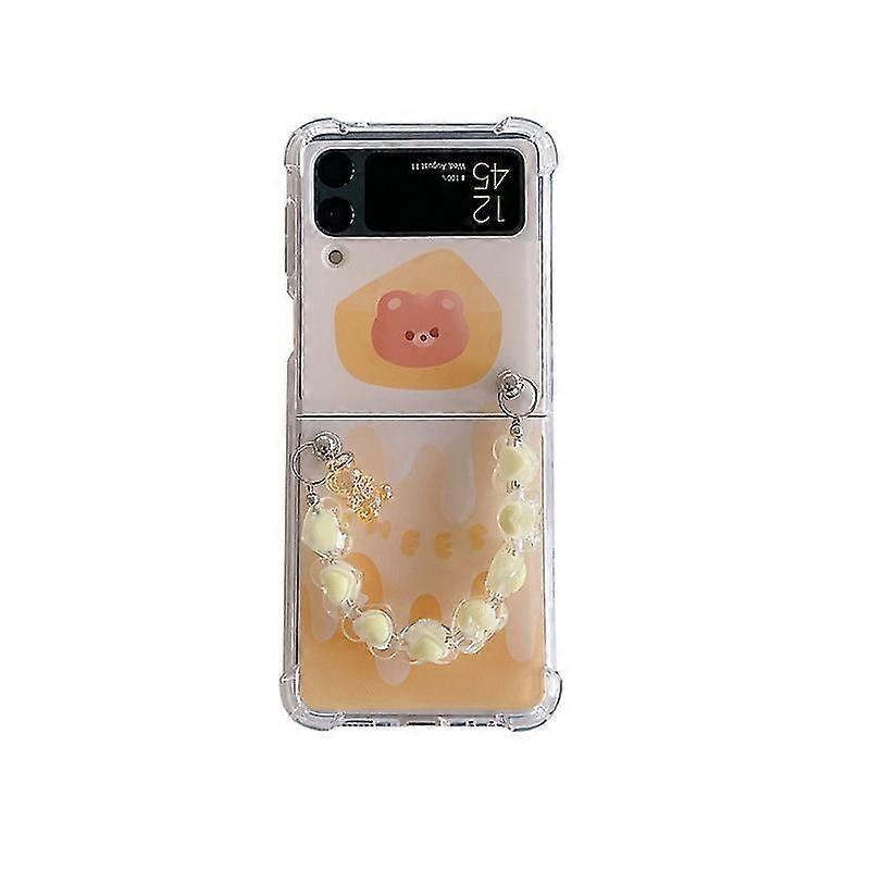 Case Compatible With Samsung Galaxy Z Flip 3/4, Soft Tpu Four Corners Shockproof Protective Cover With Bracelet