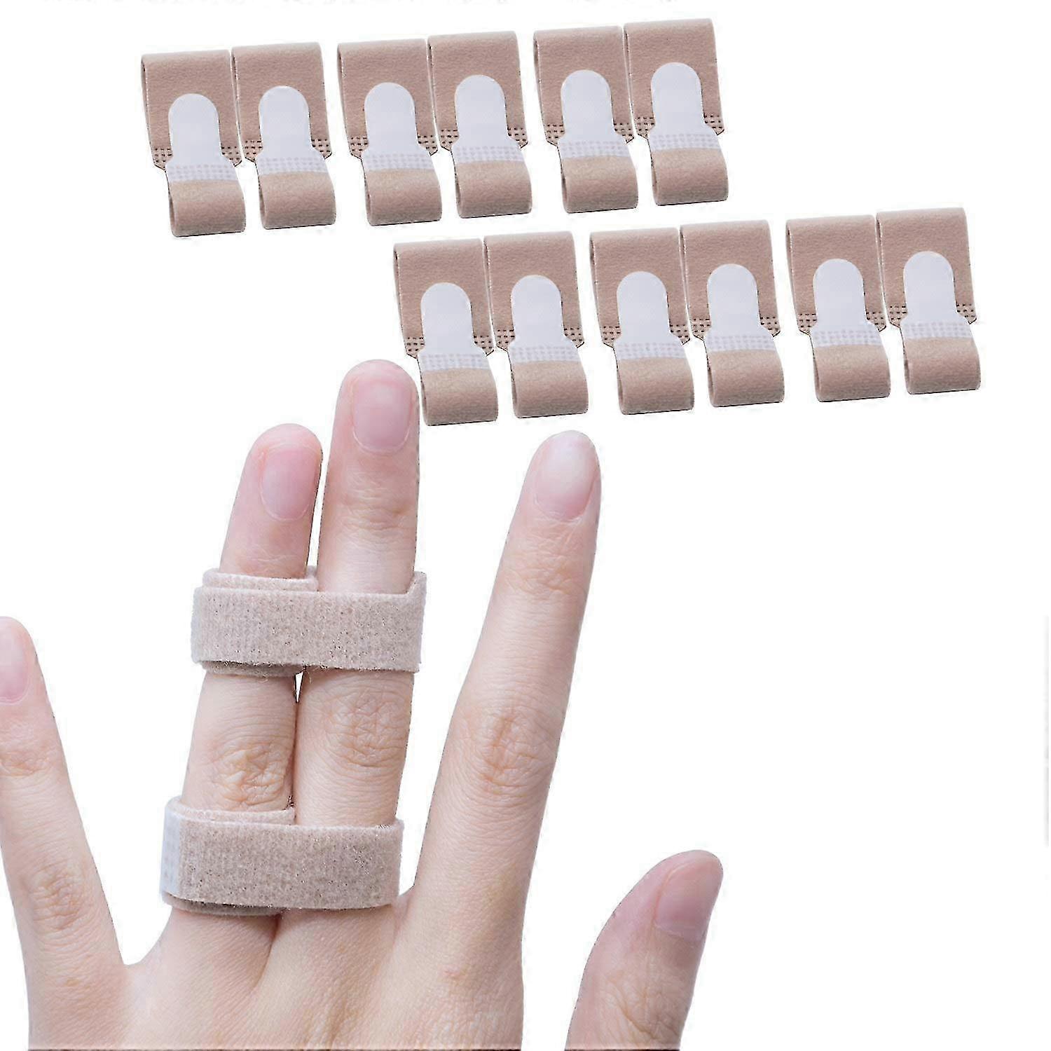 12-Piece Set of Finger Loop Tapes for Sore Swollen or Dislocated Fingers and Joints Suitable for Pinky Middle Index Trigger Fingers and Toe Straps