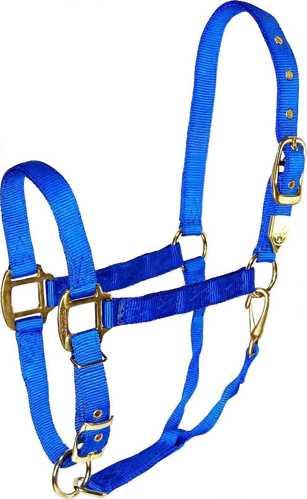 1-Inch Nylon Halter with Adjustable Chin, Blue - Draft Horse Size