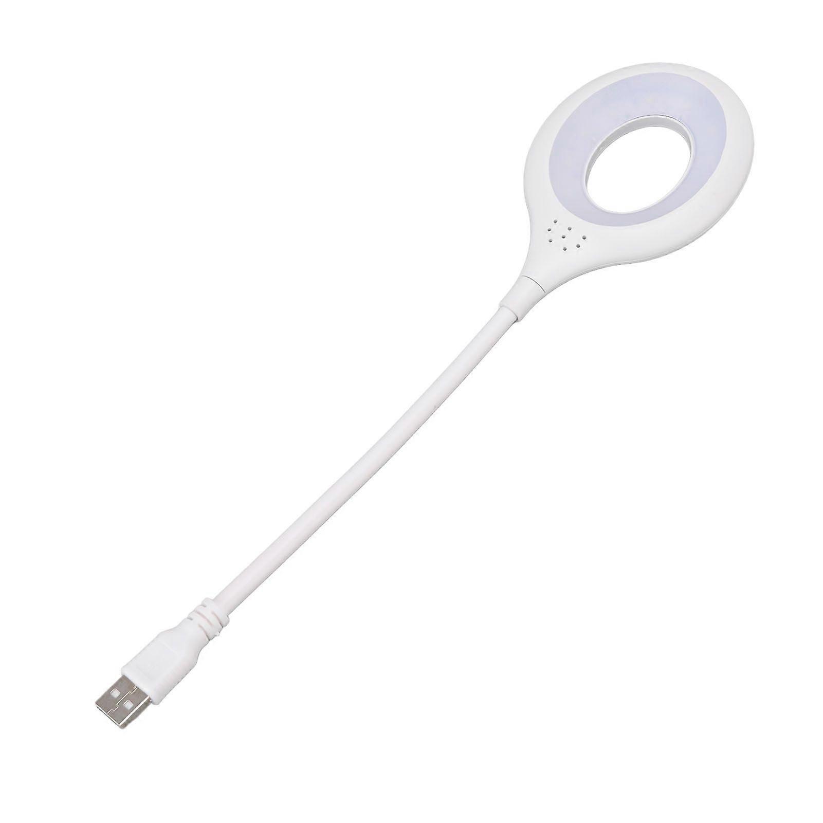 USB Reading Lamp Eye Protection White Light Plug and Play Flexible Gooseneck LED Light Lamp for Laptop Notebook