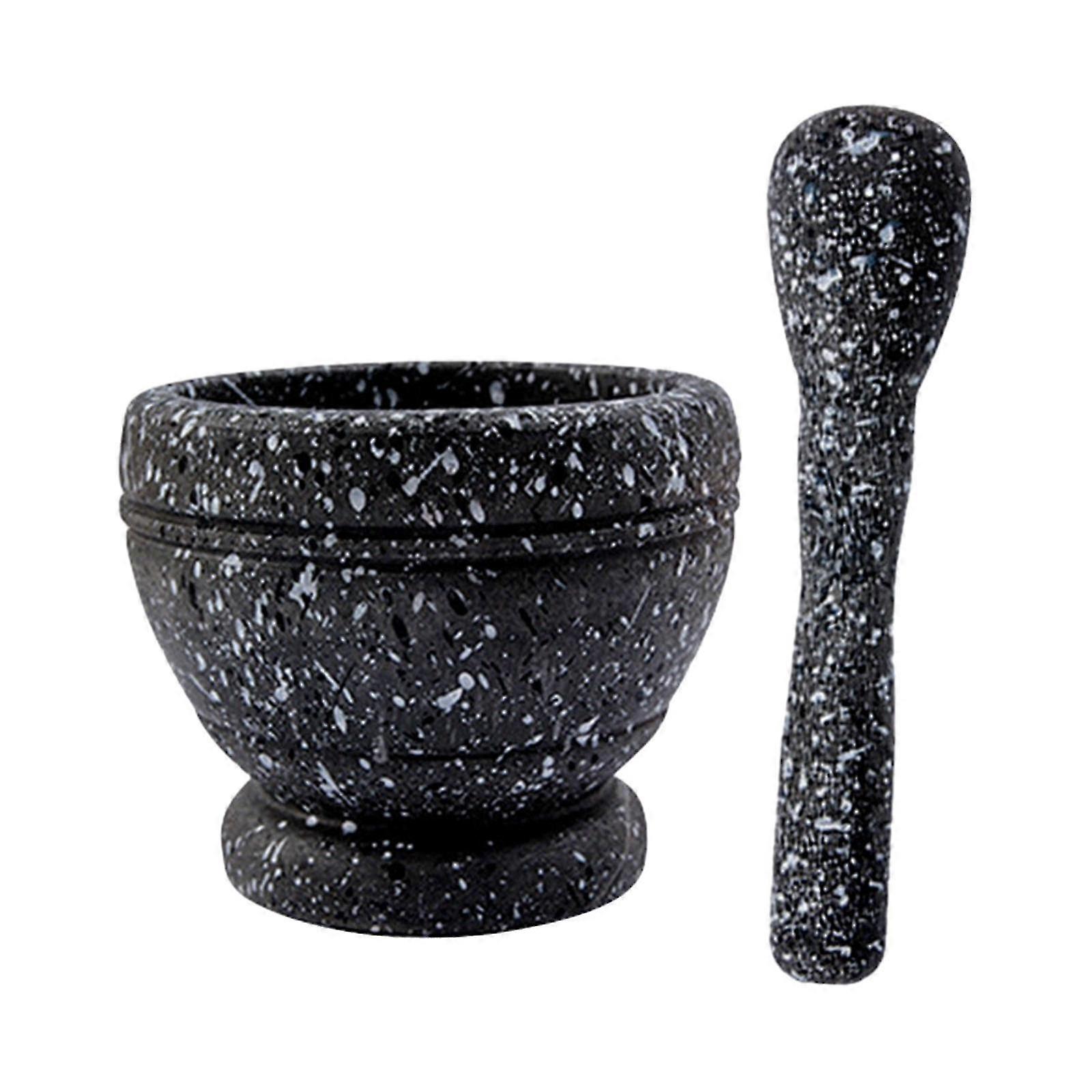 Manual Garlic Press with Wide-Mouth Mortar and Pestle for Herbs, Spices, Nuts, Pepper - Non-Slip Base & Easy to Clean