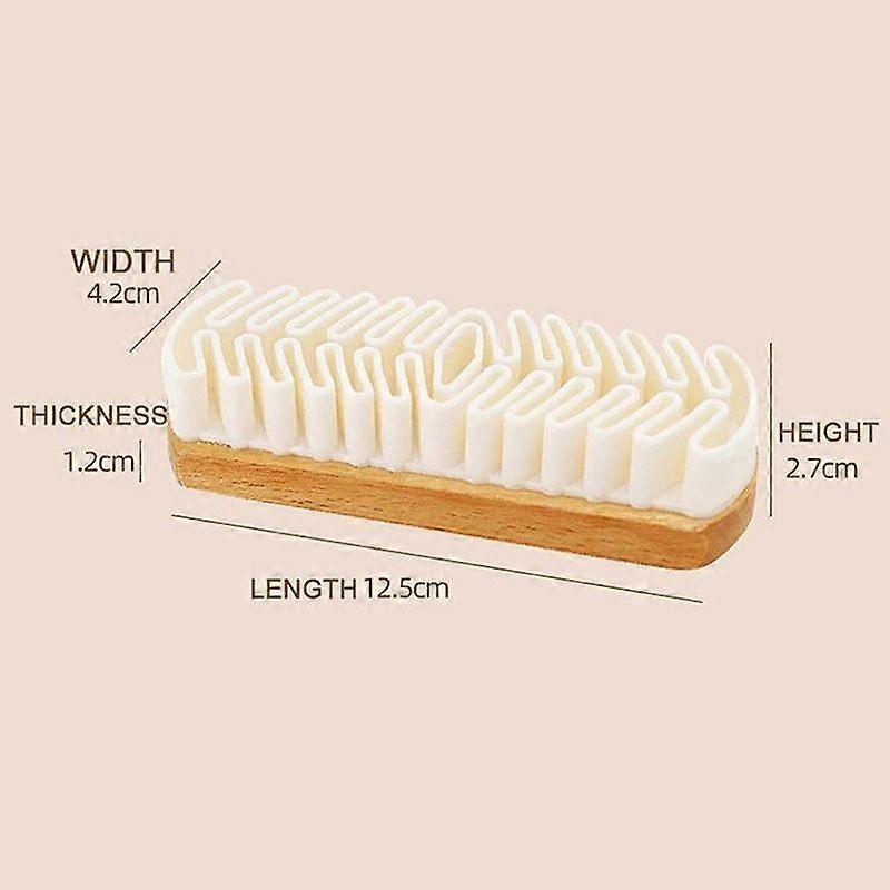 1pc Suede Shoe Brush Wood White Rubber Cleaning Scrubber Stain Eraser For Suede Nubuck Material Boots Bags Cleaner Tool - Shoe Brush