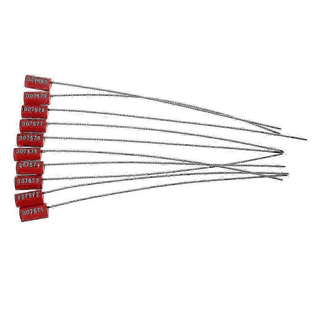 10 PCS Pull Tight Steel Wire Seals Adjustable Metal Cable Tamper Evident Tags