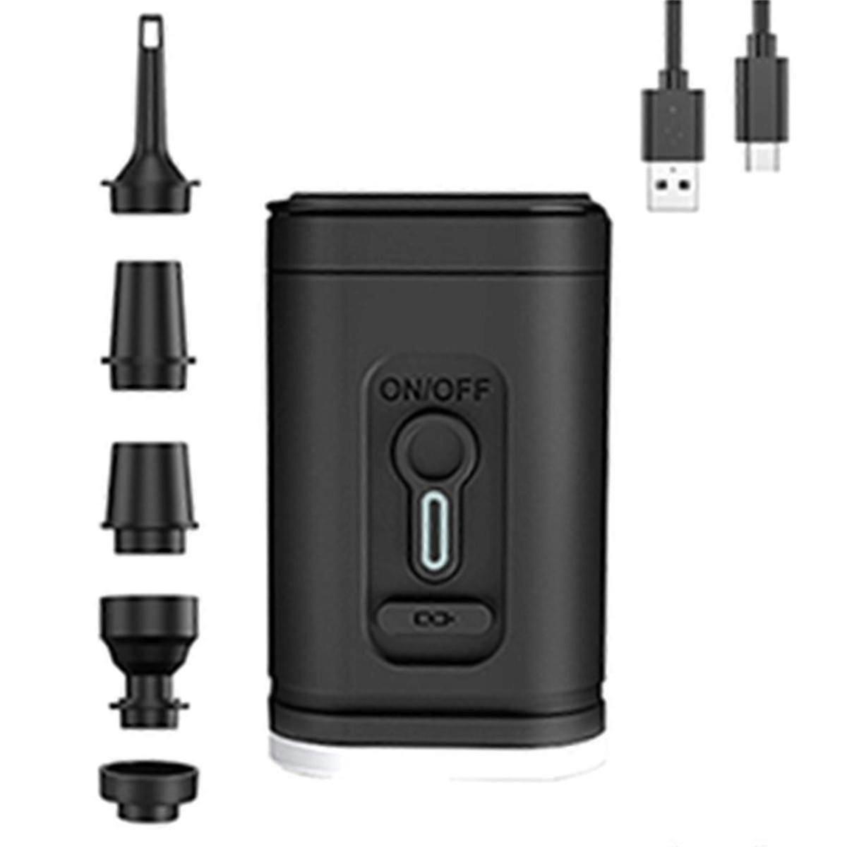 Electric Air Pump with Lights Wireless Air Compressor USB Charging Inflator/Deflator Pumps for Outd