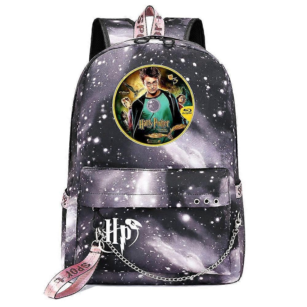 Magic School Wizards House USB Charging Backpack Students Shoolbag Travel Notebook Bag Gifts for Kids Students