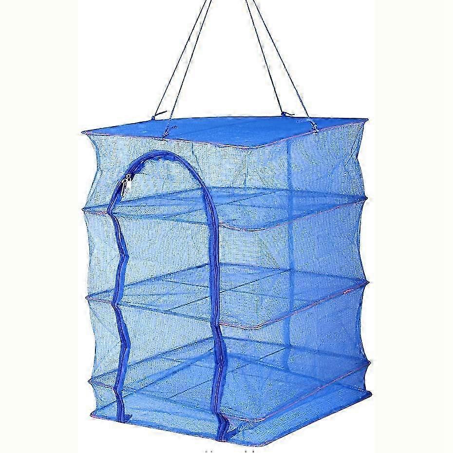 1Pcs Foldable 4 Layers Drying Rack for Vegetable Fish Dishes Mesh Hanging Drying Net Hanging ,Natur