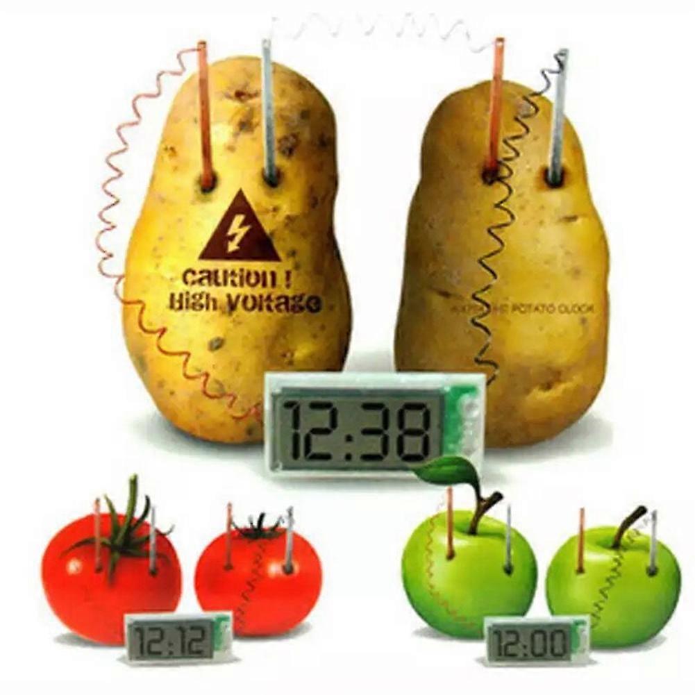 Eco-Friendly Potato Powered Digital Clock Educational STEM Kit Fun Science Experiment Learning Tool Safe Durable Compact opp Bag Packagin