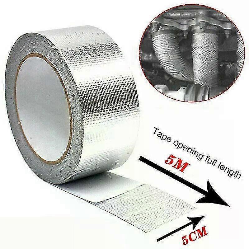 Exhaust Tape Air Intake Heat Insulation Shield Wrap Reflective Heat Barrier Self Adhesive Engine 5m*5cm With 6 Ties