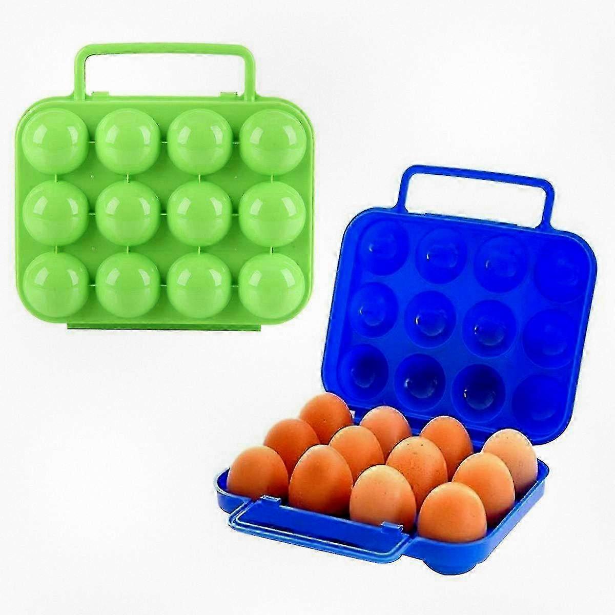 Portable Outdoor Egg Storage Box Set of 2, Featuring Handles for Easy Carrying on Picnics and Camping Trips