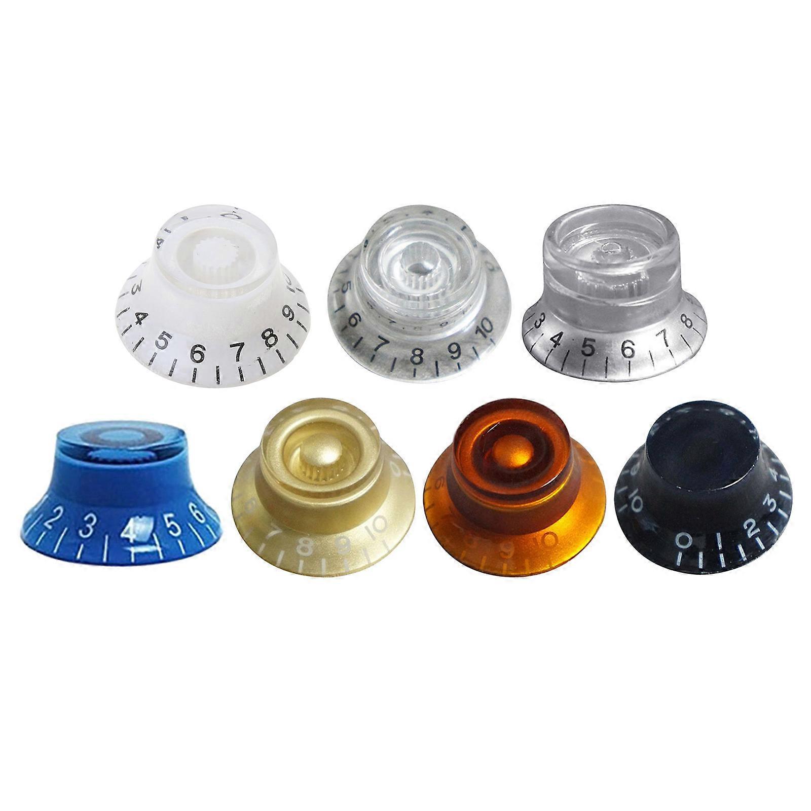 4Pcs/pack Electric Guitar Top Hat Knobs Speed Volume Tone Control Knobs Electric Guitar Radios Parts Replacements Set  Black