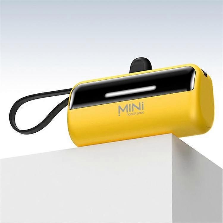 CYKE X3 5000mAh Capsule Shape Power Bank 8Pin Plug Phone External Battery with Built-in Type-C / USB Cable