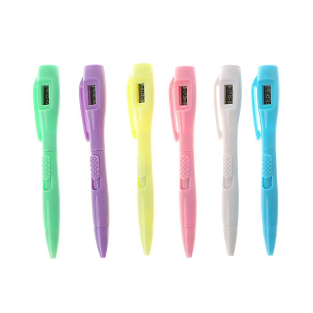 1Pcs Ballpoint Pen with Digital Clock Electronic Clock Pen Exam Pens Watch Pen  Mixed Color