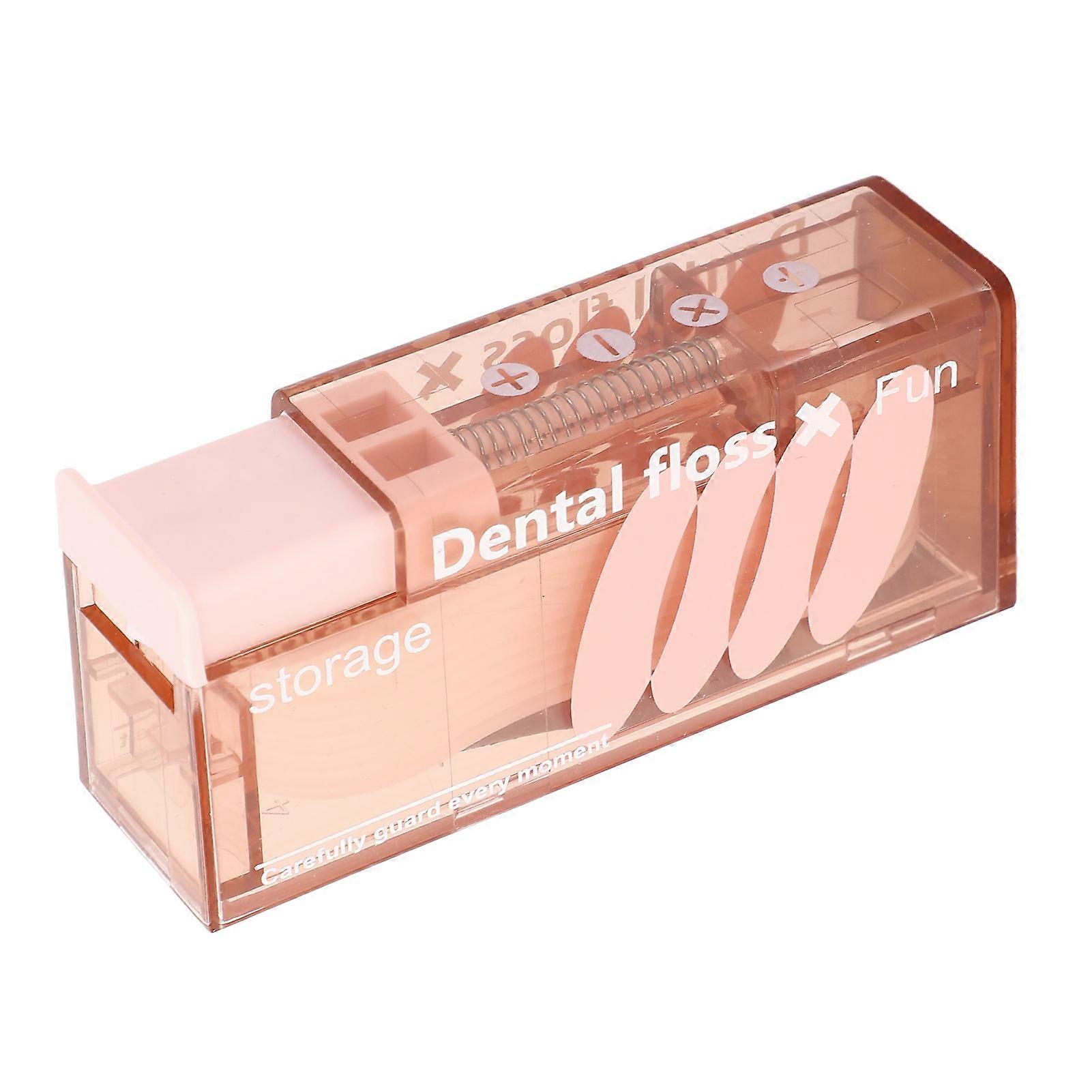 Dental Floss Dispenser Auto Popping Small Portable Floss Pick Case with 10 Flosses for Travel Hotel Sakura Roseate