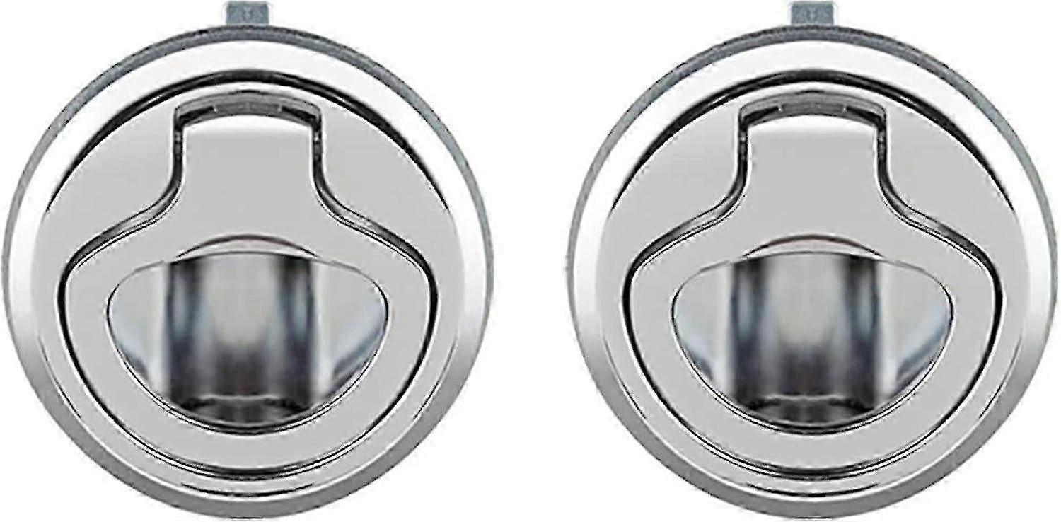 2 Stück Zinklegierung Flush Hatch Latch, Flush Door Pull Hatch Slam Latch Lock für Boot Wohnmobil, Silver-Yvan