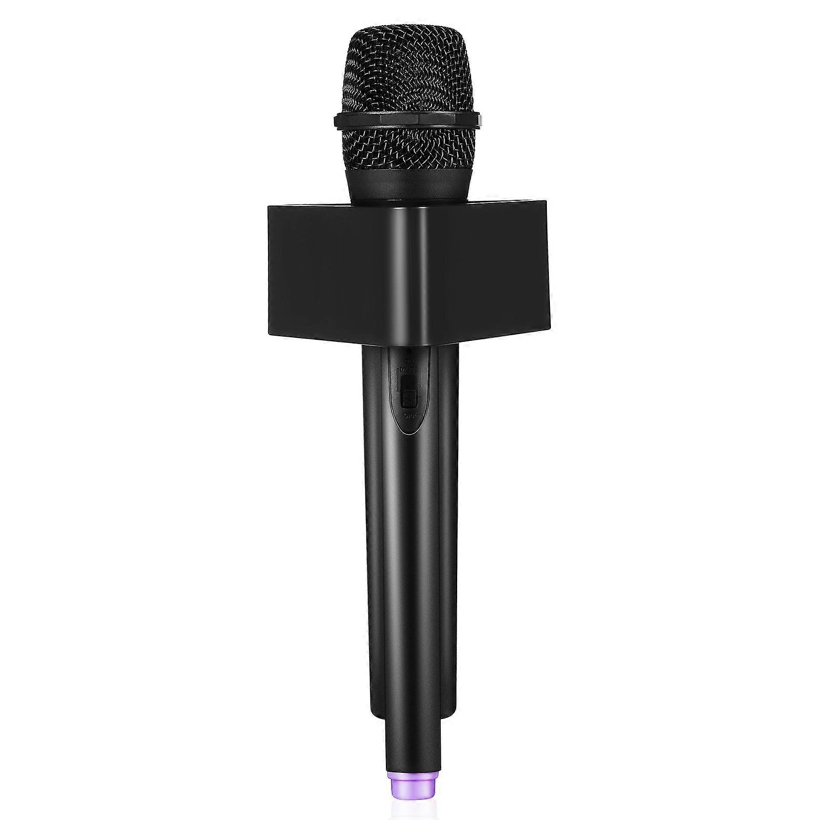 Plastic Pretend Microphone Prop 1Set Black Simulation Microphone with Durable Design for Playing