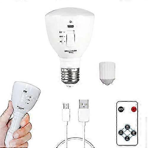 Rechargeable LED Bulb with Remote 7W Emergency Light 4 Brightness Adjustable Retractable