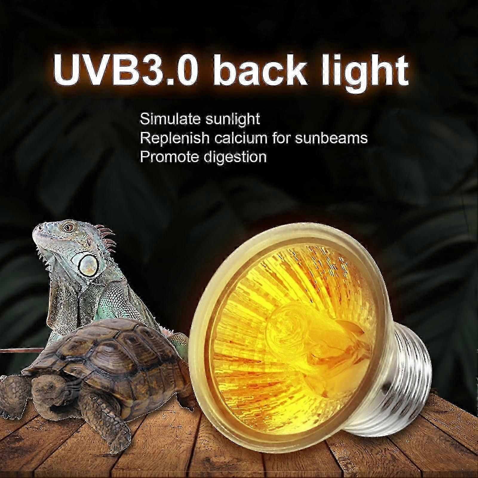 爬虫類 UVB バスキングバルブ、 UVA/UVB ライト付き、カメとトカゲ用カルシウムサプリメントランプ