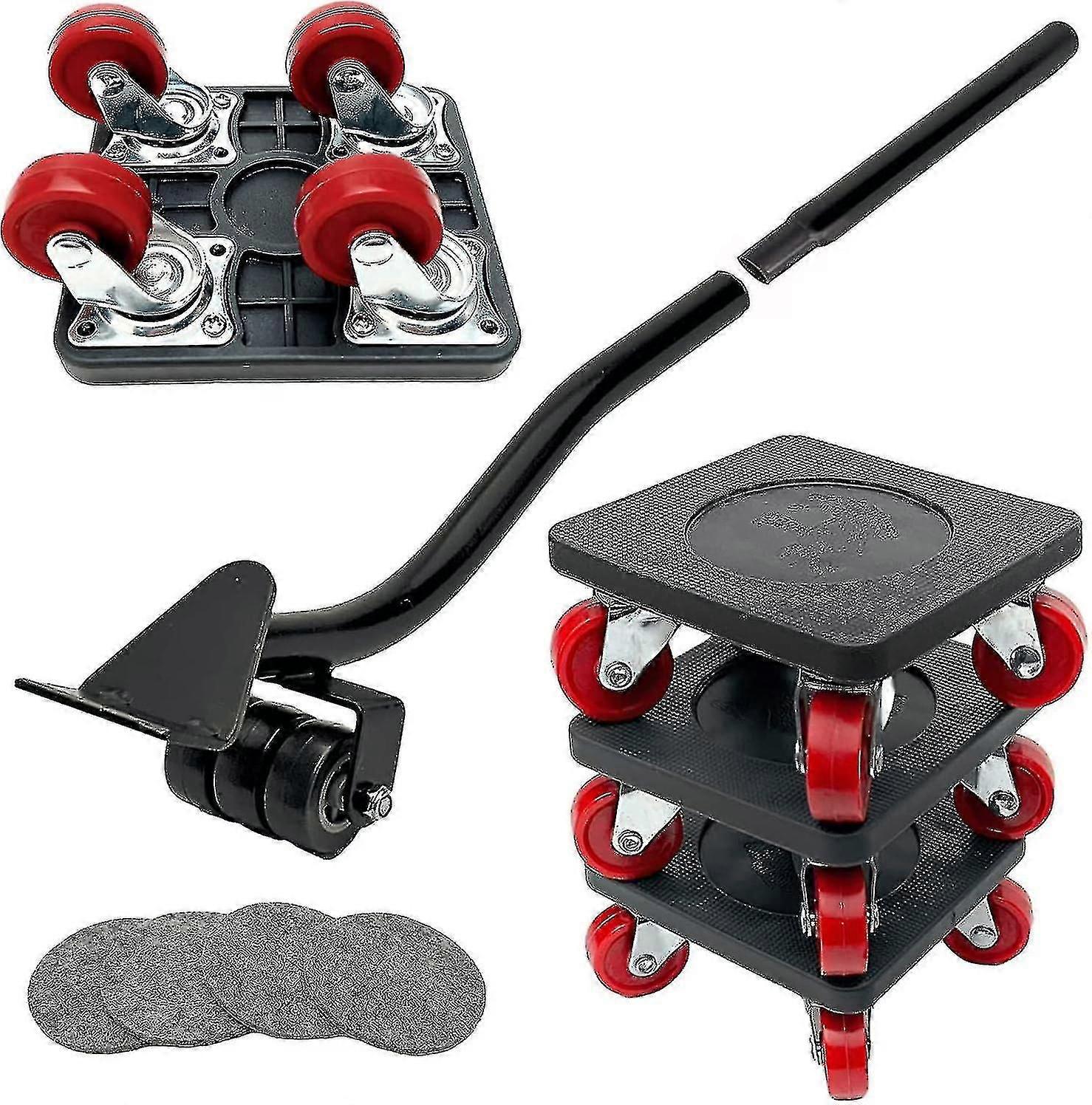 محرك الأثاث للخدمة الشاقة مع 360 عجلات دوارة وقضيب رفع ، عربة نقل سعة تحميل 400 كجم للتحرك