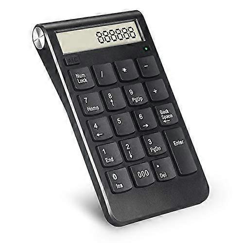 Numeric Keypad with LCD Display, 2.4G Number Pad for Laptop, PC (Black)