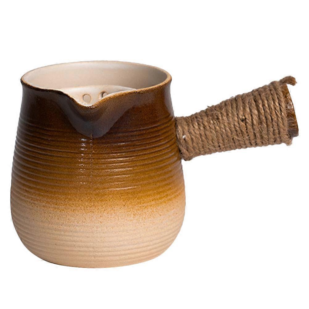 Ceramic Coffee Pot with Pour Spout, Heat Resistant Gradient Design for Camping and Stove Top Use