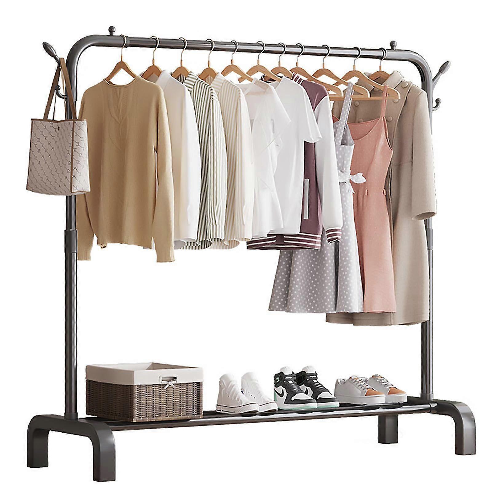 Household Standing Coat Rack and Hat Rack with Storage Shelf, Sturdy Thickened Base for Bedroom and Office Use