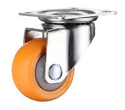 Caster Wheels 2-Piece, 1 In, 1.25 In, 1.5 In, 2 In, Orange Rubber Trolley Casters