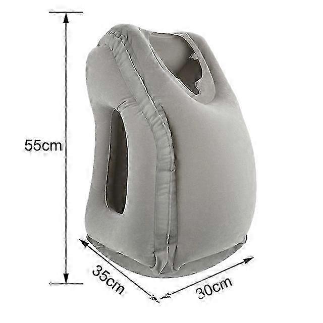 Enhanced Inflatable Air Cushion Travel Pillows with Headrest and Chin Support for Comfortable Neck Rest in Airplanes, Cars, and Offices