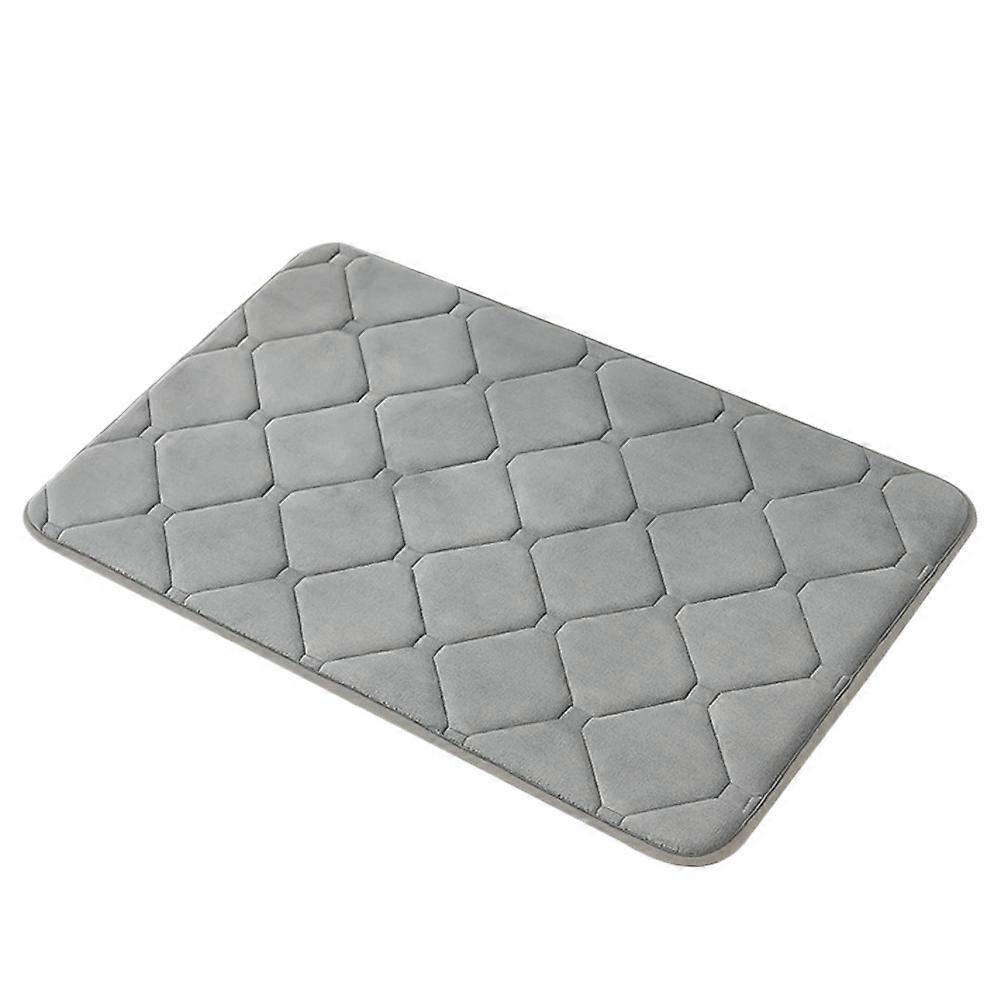 Floor Mat Anti Skid Non Slip Absorbent Thickened for Bathroom Kitchen Dark Grey 45x75CM 1Set
