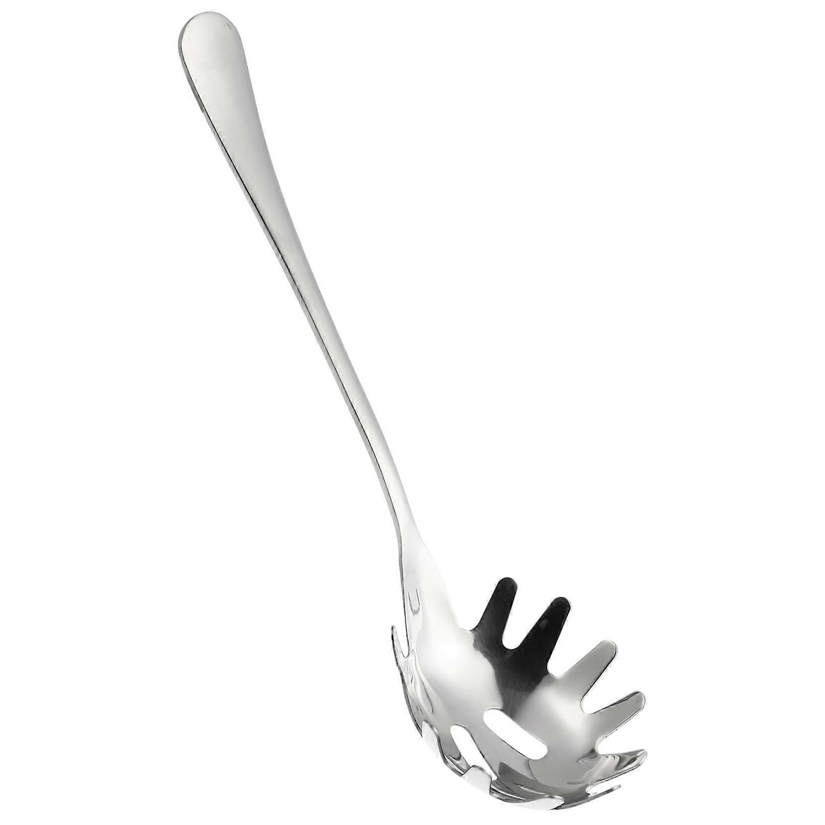 Stainless Steel Slotted Soup Ladle with Noodle Strainer for Spaghetti - Comfortable Grip and Durable Design