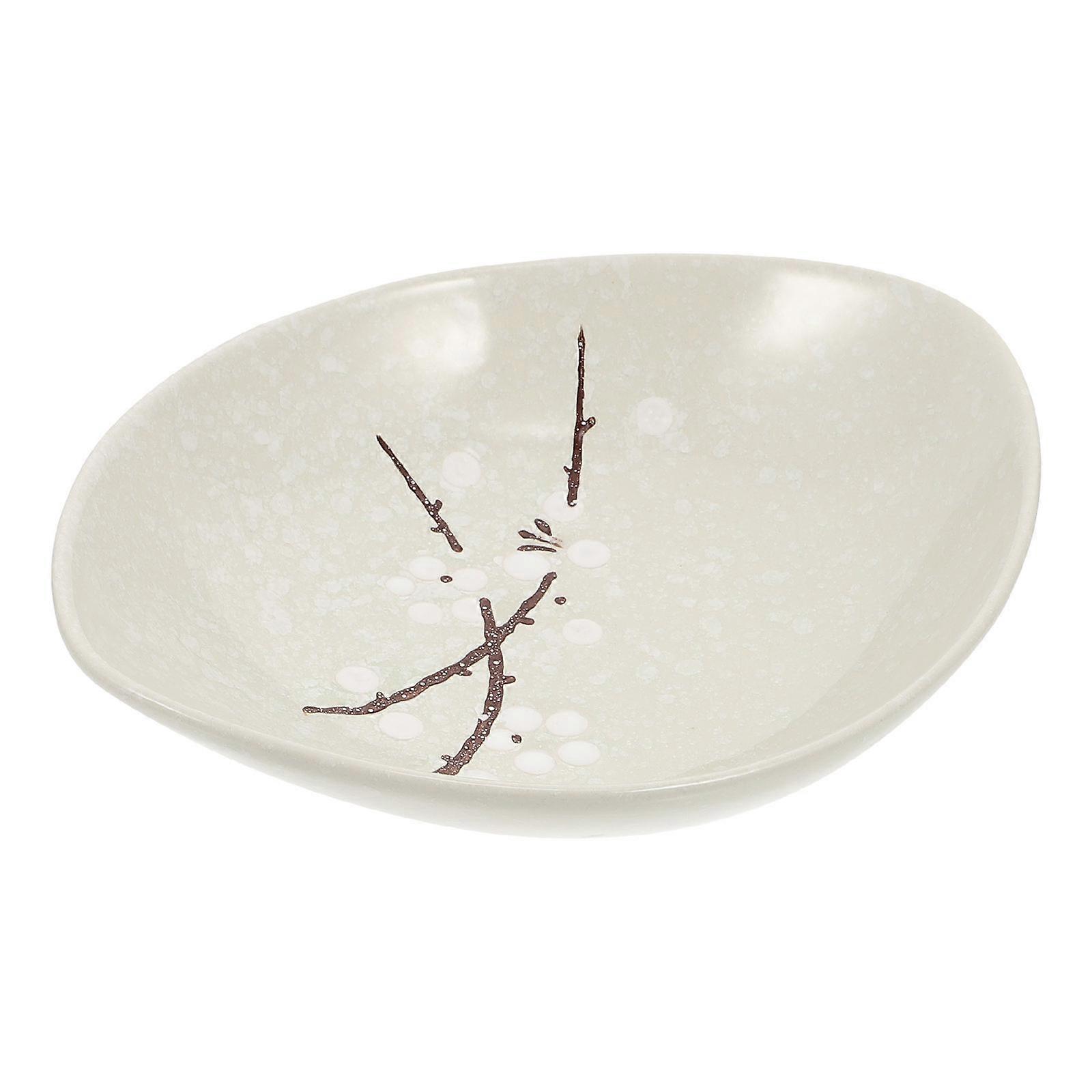 Practical Ceramic Plate Round Seasoning Dishes For Hotels High Temperature Firing Plain Color Material 1Pc