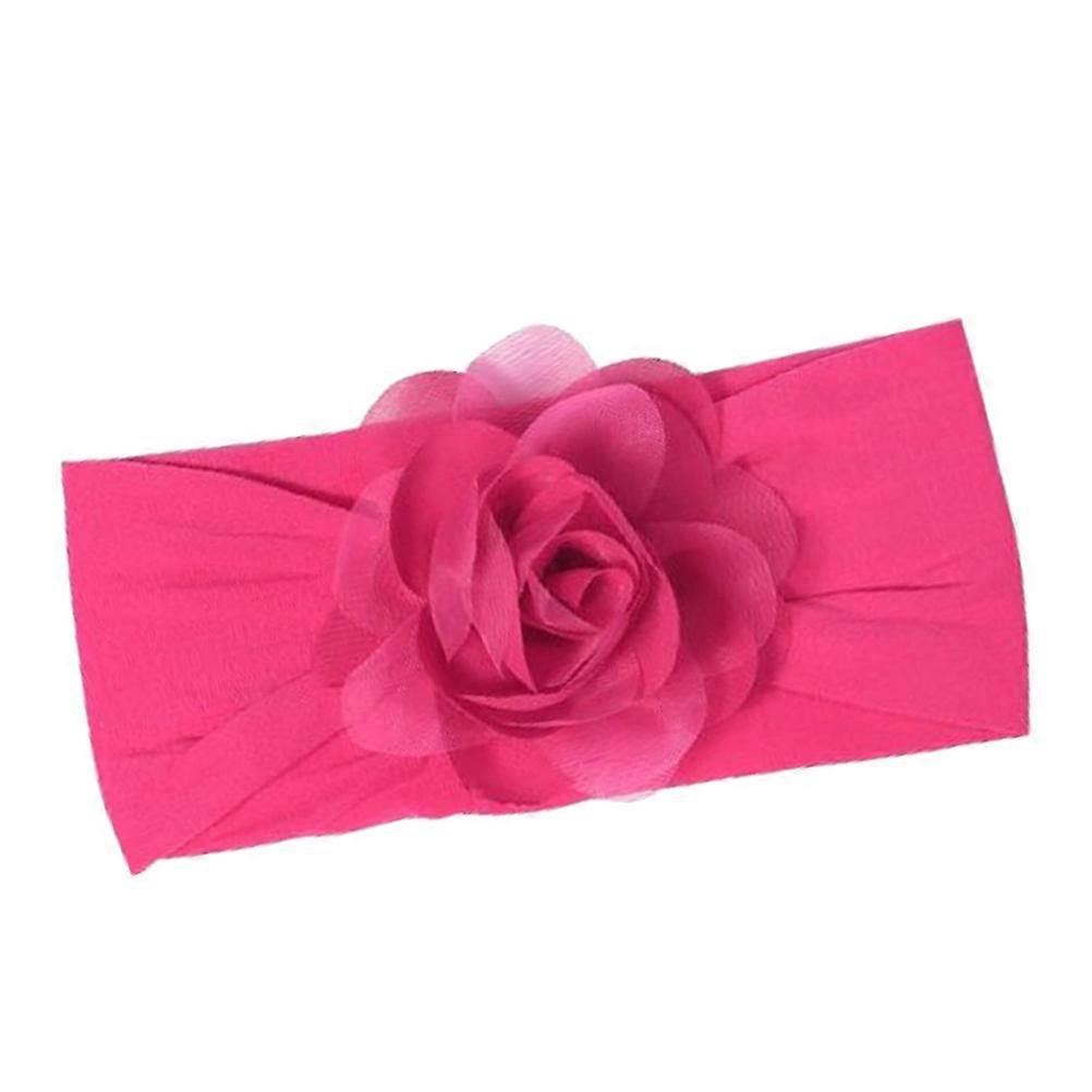 Toddler Headband Red Flower Shaped Headdress for Kids Daily Wearing Polyester Stretch 1Pack