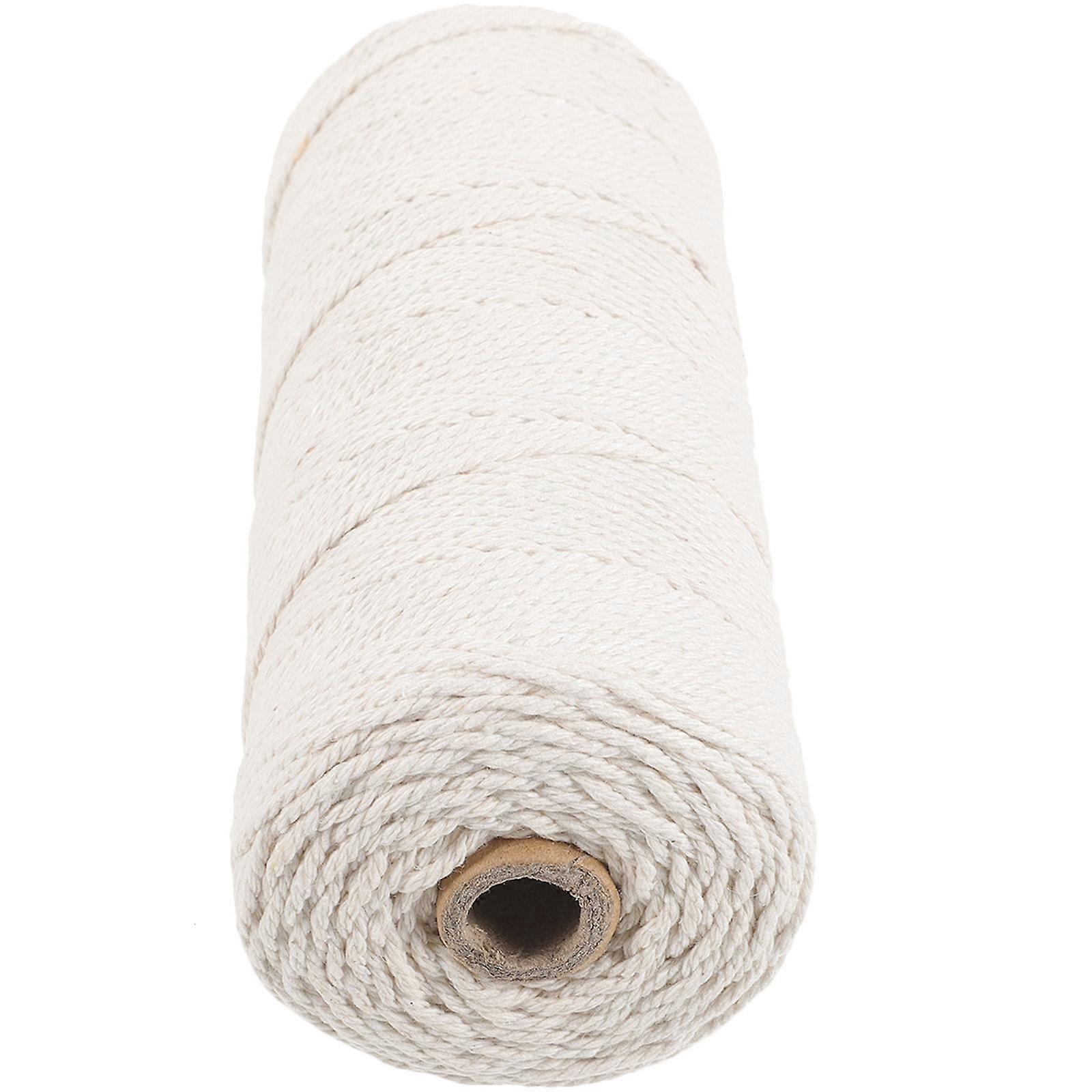 Natural Macrame Cord Macrame Cotton Rope For Knitting And Baking 200m Length 2mm Diameter 1 Roll